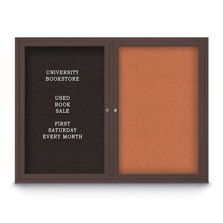 United Visual Products Corkboard, 24"x36", Surf/Bronze UV402PLUS-BRONZE-SURF